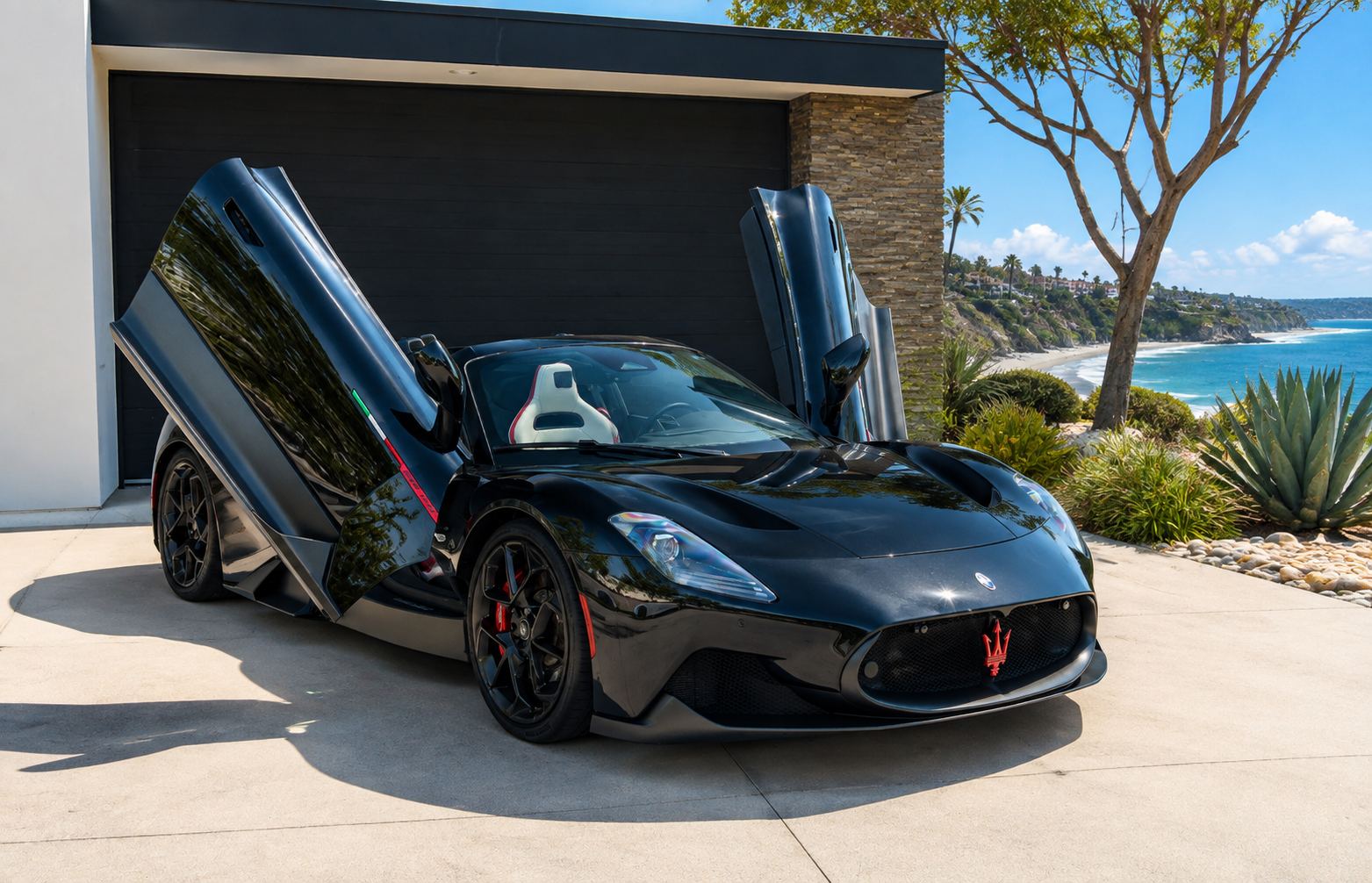 2024 Maserati MC20 Cielo black rental Orange County exotic car rental First Class Exotics