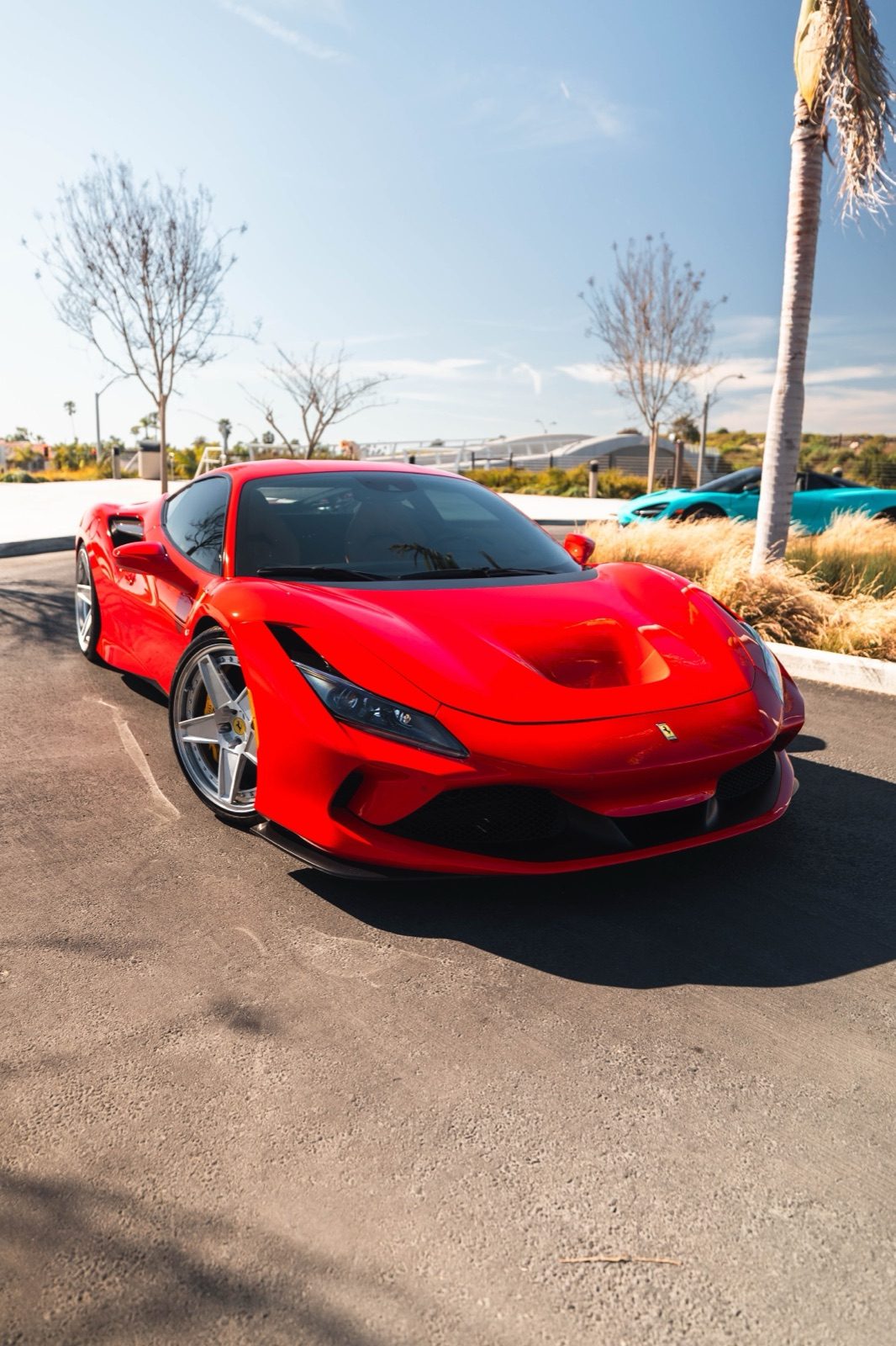 Ferrari F8 Tributo red rental Orange County exotic car rental First Class Exotics