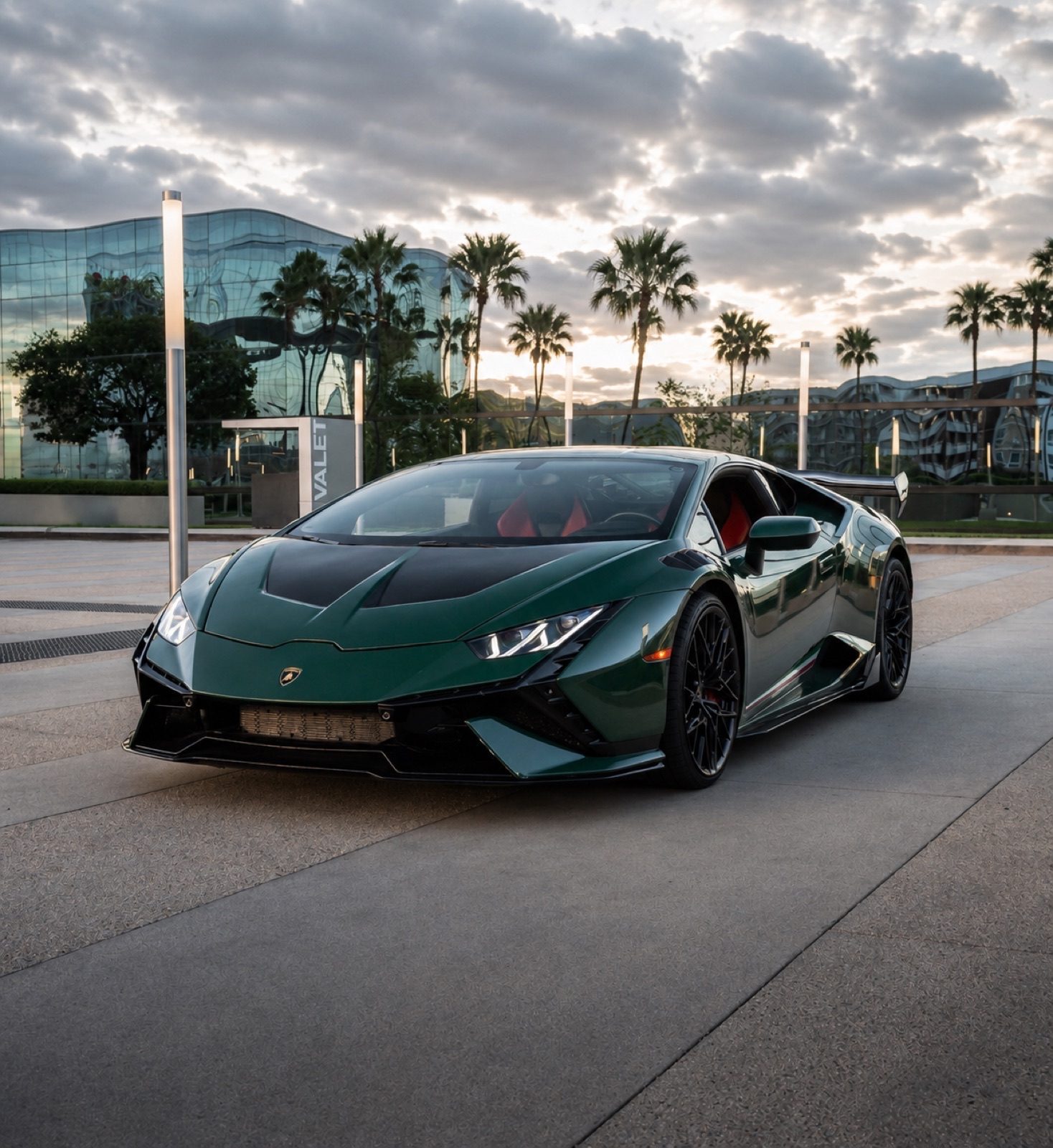Lamborghini Huracan green rental Orange County exotic car rental First Class Exotics
