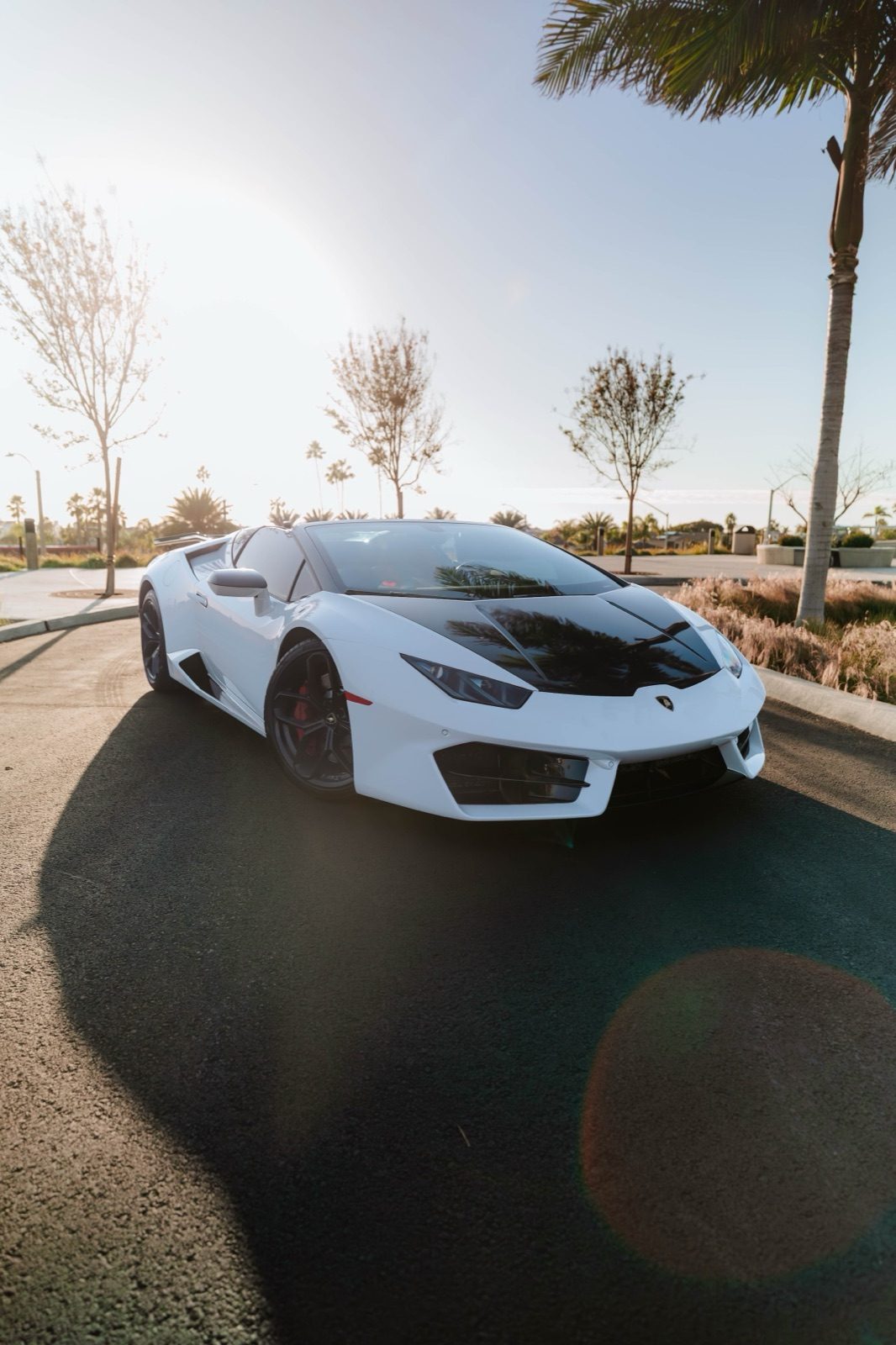 Lamborghini Huracan white rental Orange County exotic car rental First Class Exotics