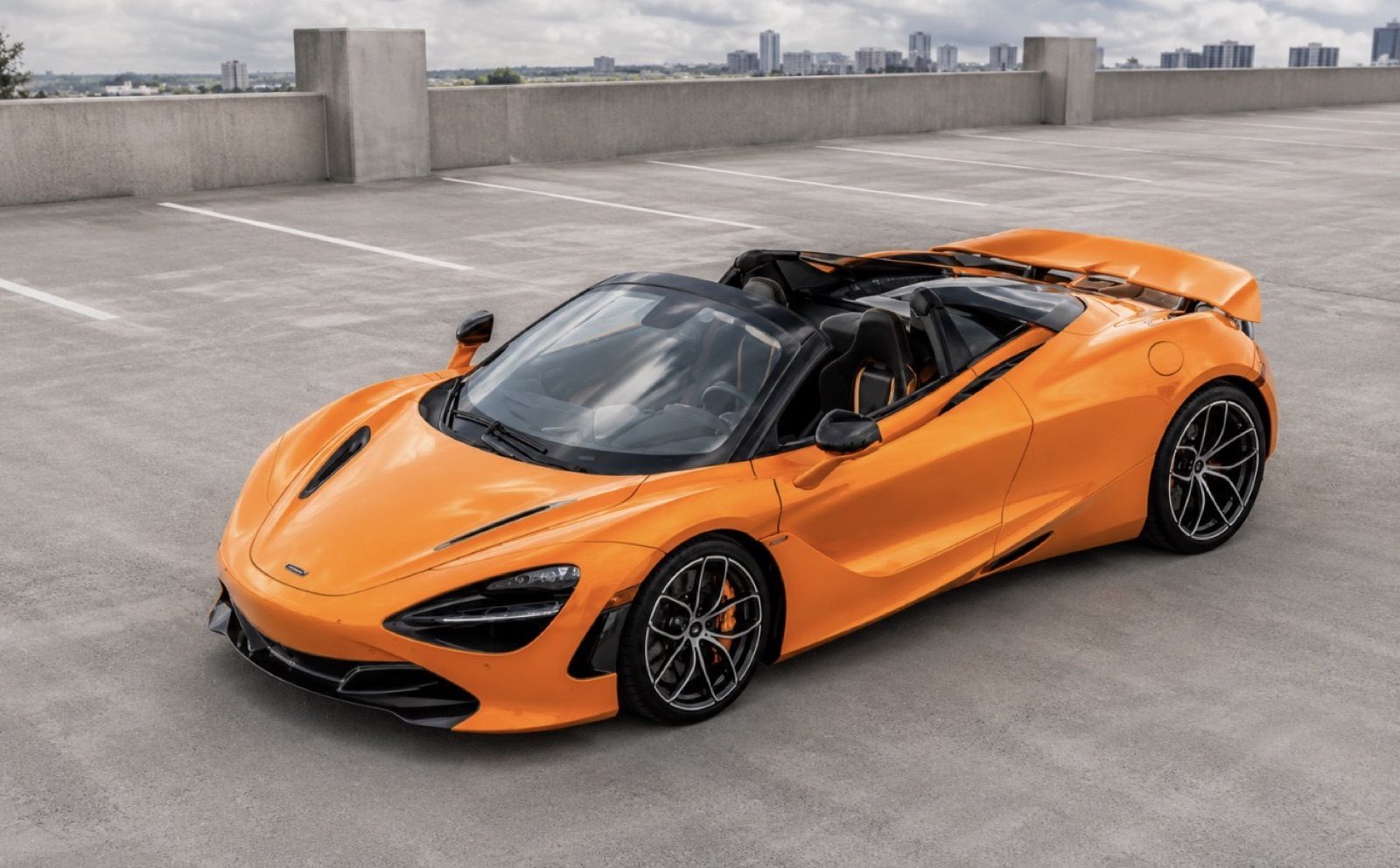 McLaren 720S Spider orange rental Orange County exotic car rental First Class Exotics