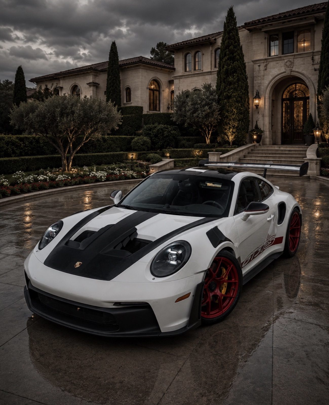 Porsche 911 GT3 RS white rental Orange County exotic car rental First Class Exotics