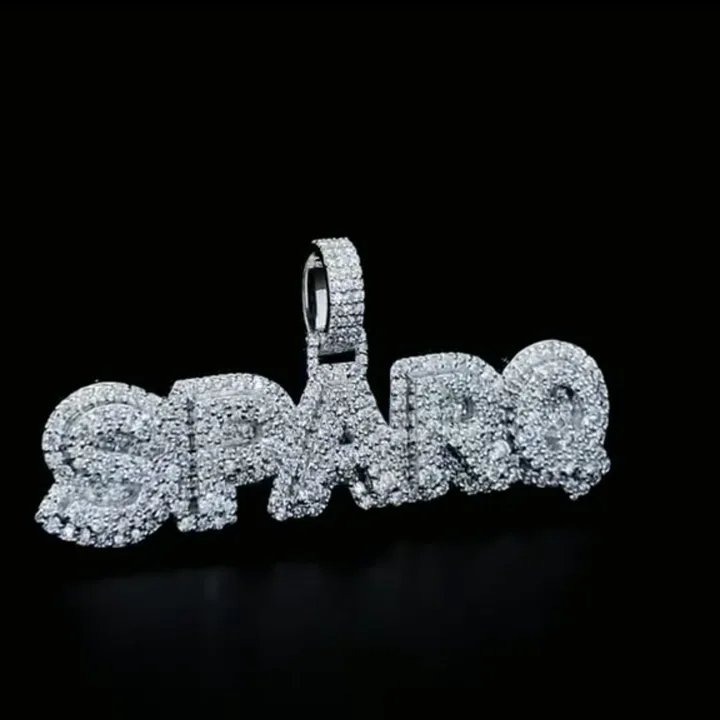 Custom iced-out SPARQ name pendant by Goldlinx Jewelry